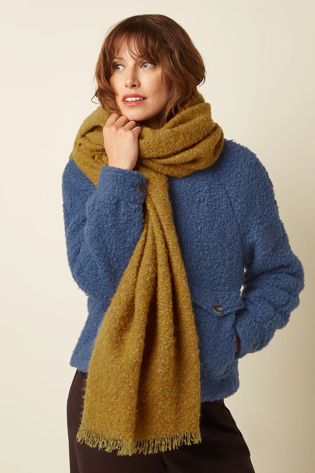 Boucle Scarf Golden Brown