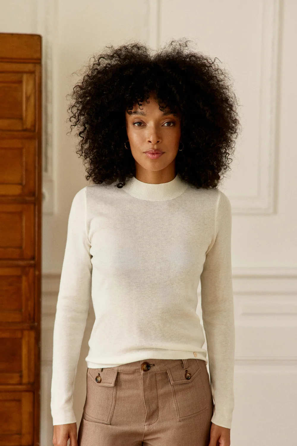 Mariona - Pull coupe droite - Ecru