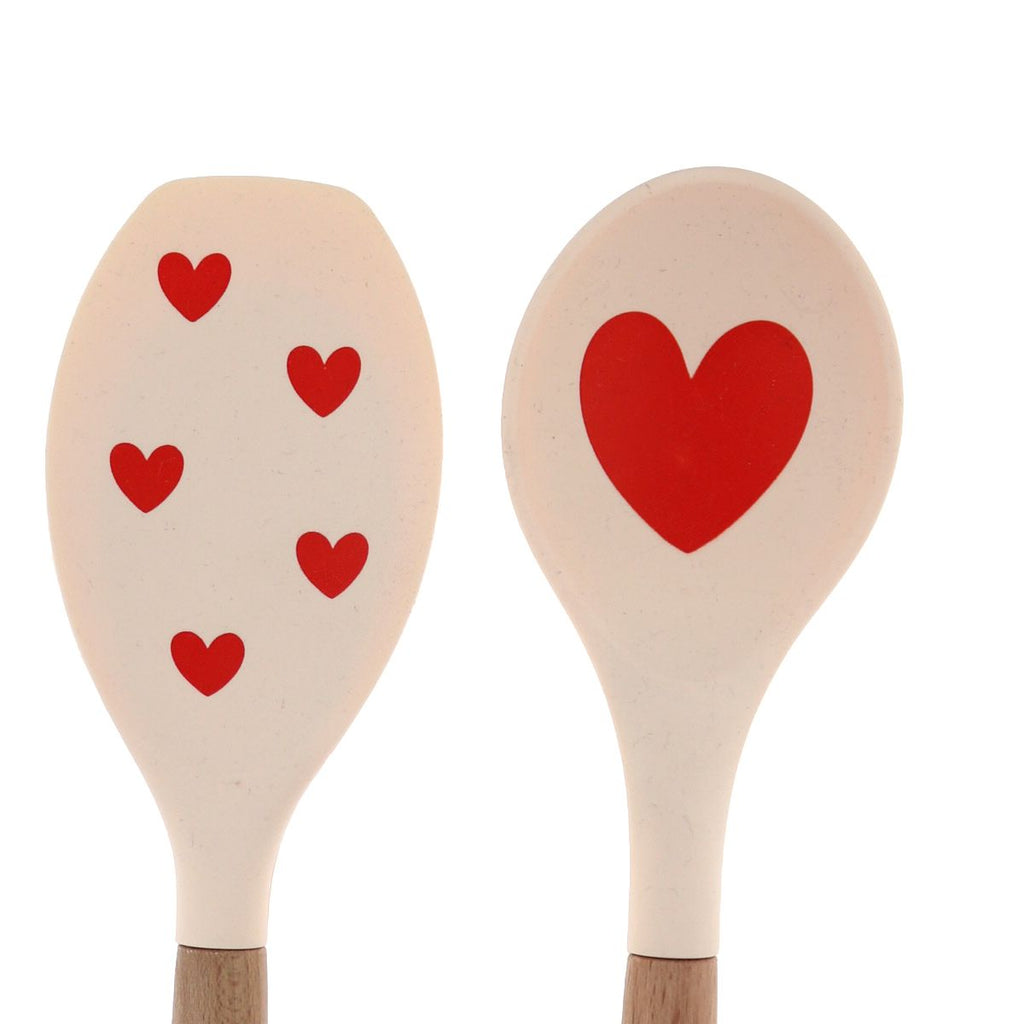 Lots de 2 ustensiles coeur rouge