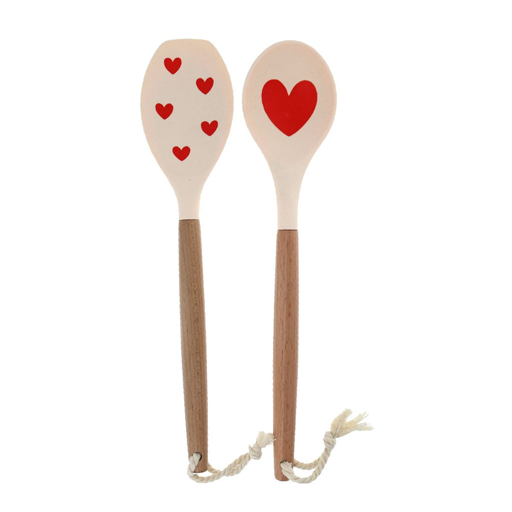 Lots de 2 ustensiles coeur rouge