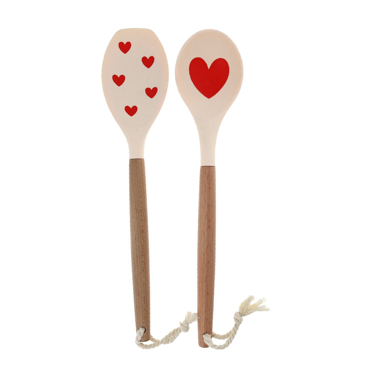 Lots de 2 ustensiles coeur rouge