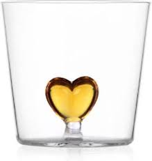 Cuore - Verre cœur jaune