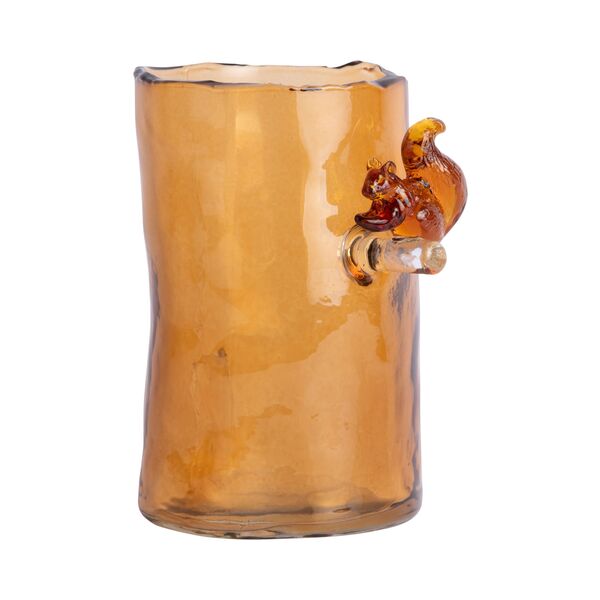 Vase Squirrel on Branch Small - Desert Orange